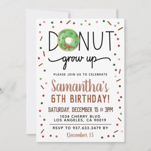 Kerstdonut vergroot de uitnodiging van de Dag (Voorkant)