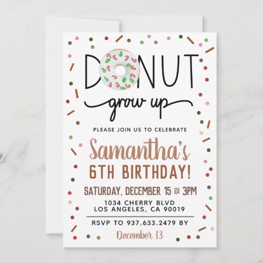 Kerstdonut vergroot de uitnodiging van de Dag (Voorkant)