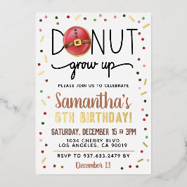 Kerstdonut wordt zondag volwassen folie uitnodiging