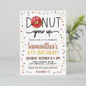 Kerstdonut wordt zondag volwassen folie uitnodiging (Staand Voorkant)