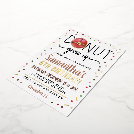 Kerstdonut wordt zondag volwassen folie uitnodiging (Gedraaid)