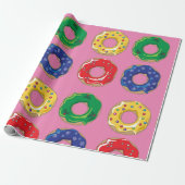 kerstdonuts cadeaupapier (Uitgerold)