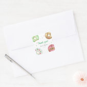 Kerstdonuts Dank u baby shower Vierkante Sticker (Envelop)