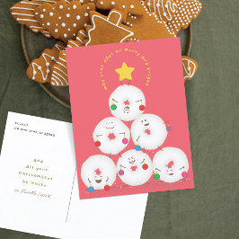 Kerstdonuts met Poedersuiker Boom Feestdagenkaart