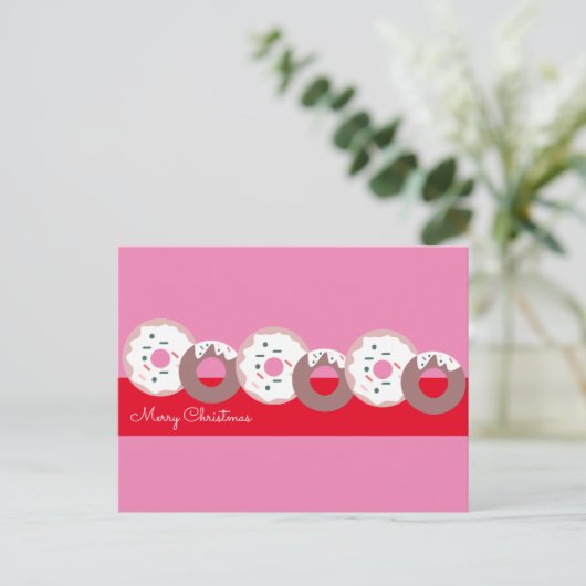 kerstdonuts Sprinkles Bakery Merry Kerstmis Briefkaart (Staand voorkant)