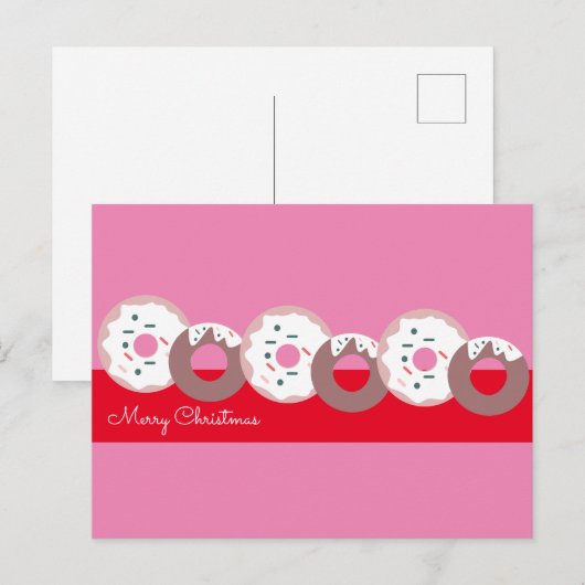 kerstdonuts Sprinkles Bakery Merry Kerstmis Briefkaart (Voorkant / Achterkant)