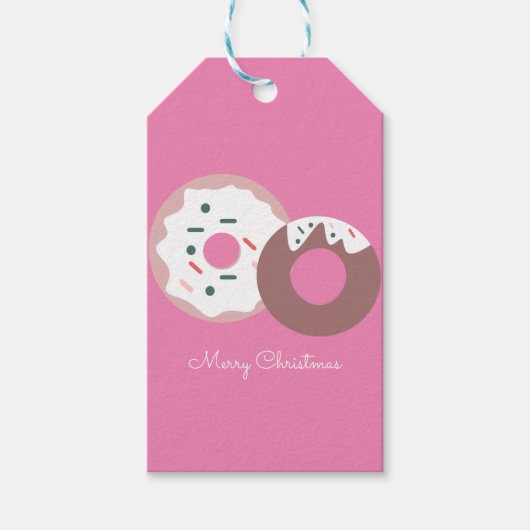 kerstdonuts Sprinkles Bakery Merry Kerstmis Cadeaulabel (Voorkant)