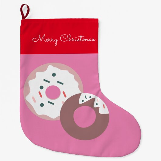 kerstdonuts Sprinkles Bakery Merry Kerstmis Grote Kerstsok (Voorkant)