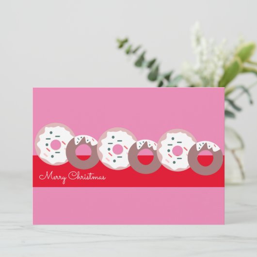 kerstdonuts Sprinkles Bakery Merry Kerstmis Kaart (Staand voorkant)