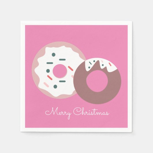 kerstdonuts Sprinkles Bakery Merry Kerstmis Servet (Voorkant)