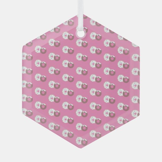 kerstdonuts Sprinkles Bakery Pink Glas Ornament (Voorkant)