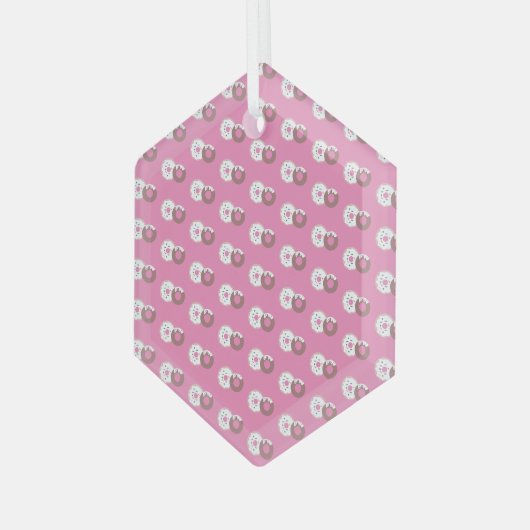 kerstdonuts Sprinkles Bakery Pink Glas Ornament (Voorkant links)