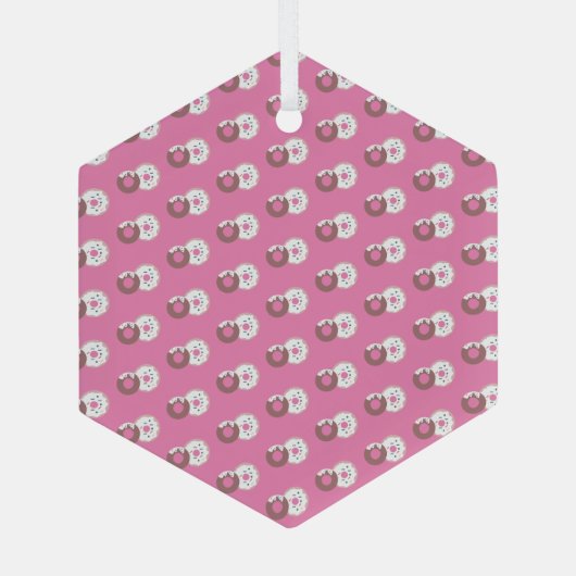 kerstdonuts Sprinkles Bakery Pink Glas Ornament (Achterkant)