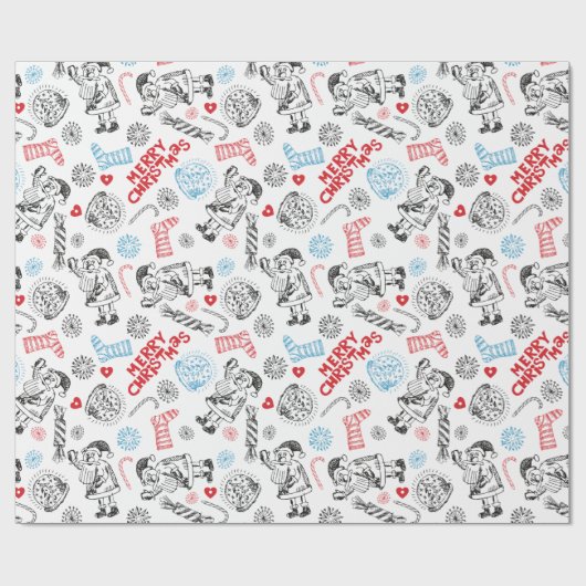 kerstdoodjes cadeaupapier (Vlak)