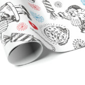 kerstdoodjes cadeaupapier (Rol Hoek)