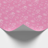 kerstdoodle Snowman Funny Pink and White Cadeaupapier (Hoek)