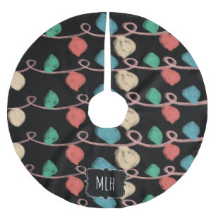 Kerstdoodles Initiaal van de Koord van de Lichten Kerstboom Rok