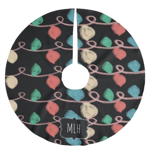 Kerstdoodles Initiaal van de Koord van de Lichten  Kerstboom Rok (Voorkant)