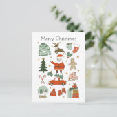 Kerstdoodles leuke vakantie-Briefkaart Briefkaart (Staand voorkant)