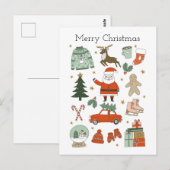 Kerstdoodles leuke vakantie-Briefkaart Briefkaart (Voorkant / Achterkant)