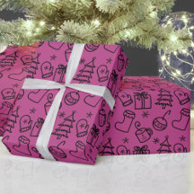 Kerstdoodles Roze Rose Violet & Zwart Gift