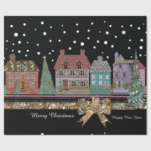 Kerstdorp 15 ft cadeaupapier (Vlak)