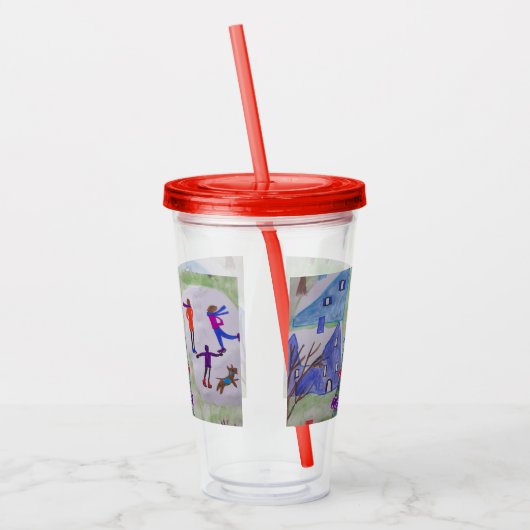 kerstdorp acryl drinkbeker (Links)