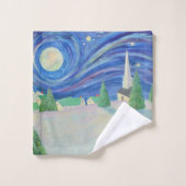 kerstdorp bad handdoek (Wasdoekje)