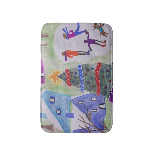 kerstdorp badmat (Voorkant Verticaal)