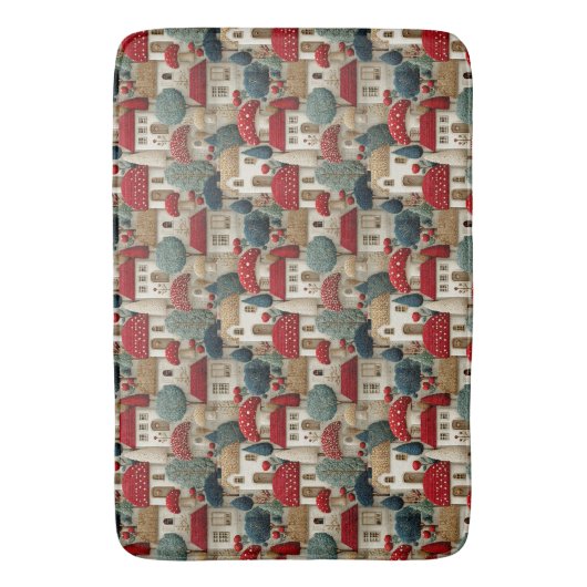 kerstdorp badmat (Voorkant Verticaal)