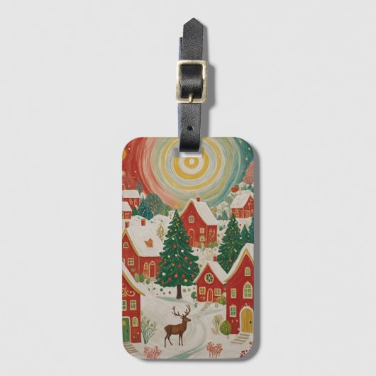 kerstdorp bagagelabel (Voorkant (verticaal))