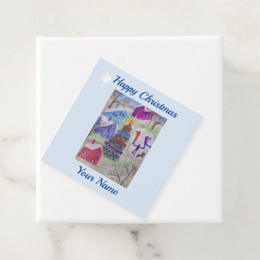 kerstdorp bedankjes labels (In situ)