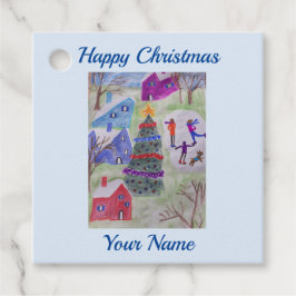 kerstdorp bedankjes labels