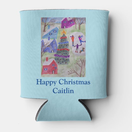 kerstdorp blikjeskoeler (Voorkant)