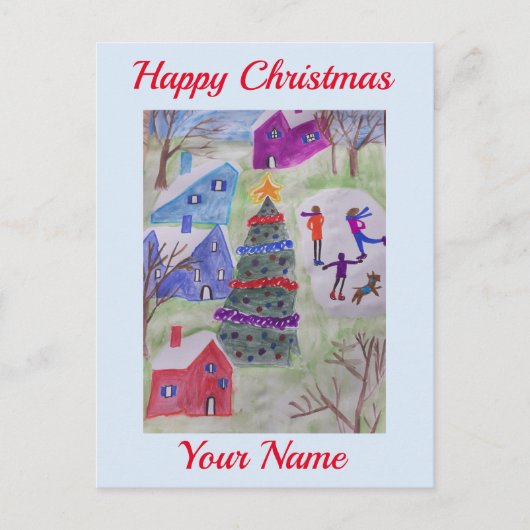 Kerstdorp Briefkaart (Voorkant)