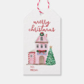 kerstdorp cadeaulabel (Voorkant)