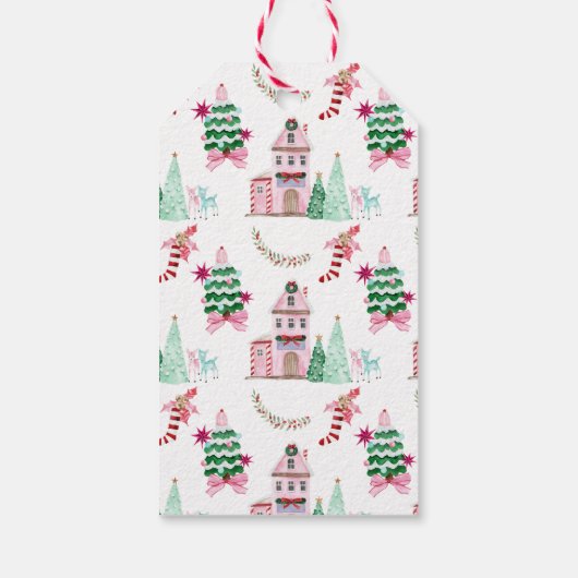 kerstdorp cadeaulabel (Achterkant)