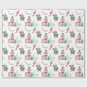 kerstdorp cadeaupapier (Vlak)