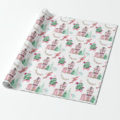kerstdorp cadeaupapier (Uitgerold)