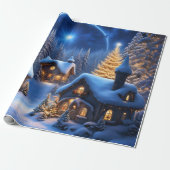 kerstdorp cadeaupapier (Uitgerold)
