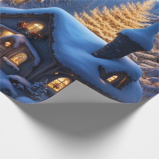 kerstdorp cadeaupapier (Hoek)