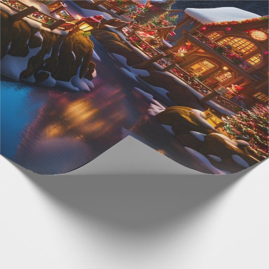 kerstdorp cadeaupapier (Hoek)