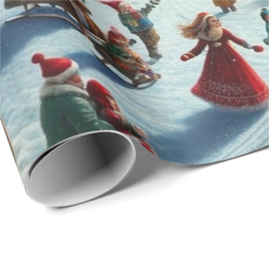 kerstdorp cadeaupapier (Rol Hoek)