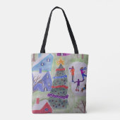 Kerstdorp Canvas tas (Achterkant)
