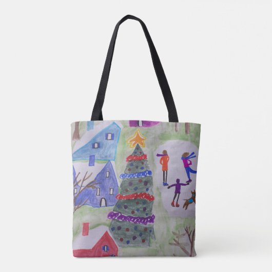 Kerstdorp Canvas tas (Achterkant)