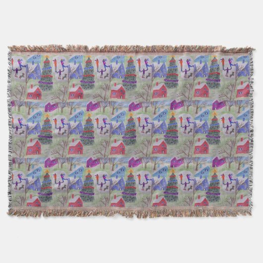 kerstdorp deken (Voorkant)