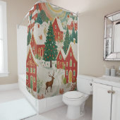 kerstdorp douchegordijn (In situ)