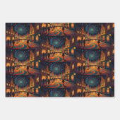 Kerstdorp Europa Inpakpapier Vel (Voorkant 3)