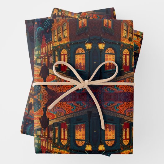 Kerstdorp Europa Inpakpapier Vel (In situ)