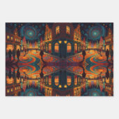 Kerstdorp Europa Inpakpapier Vel (Voorkant)